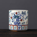 Nimara Ritual Vintage Plum Blossom Pine Bamboo Phoenix Kirin Lion Dancing Ceramic Teacup Tea Cups