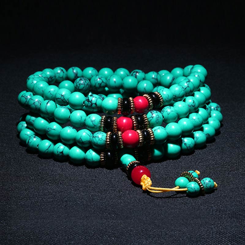 Nimara Ritual Tibetan Turquoise Healing Mala Bracelet