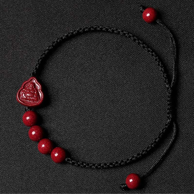 Nimara Ritual Laughing Buddha Avalokitesvara Cinnabar Blessing String Bracelet