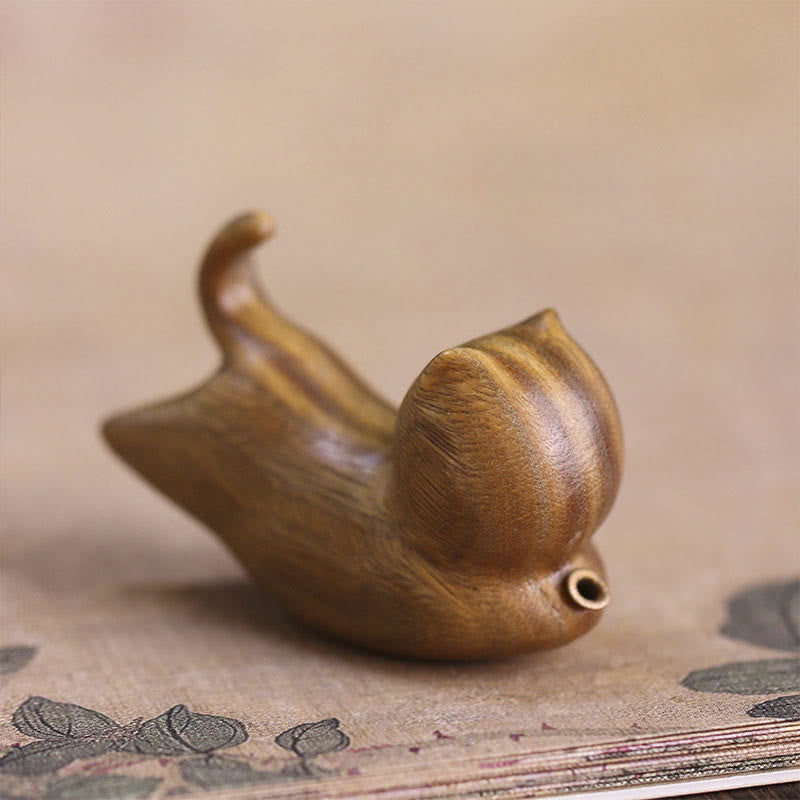 Nimara Ritual Green Sandalwood Cute Cat Pattern Soothing Stick Incense Burner Decoration