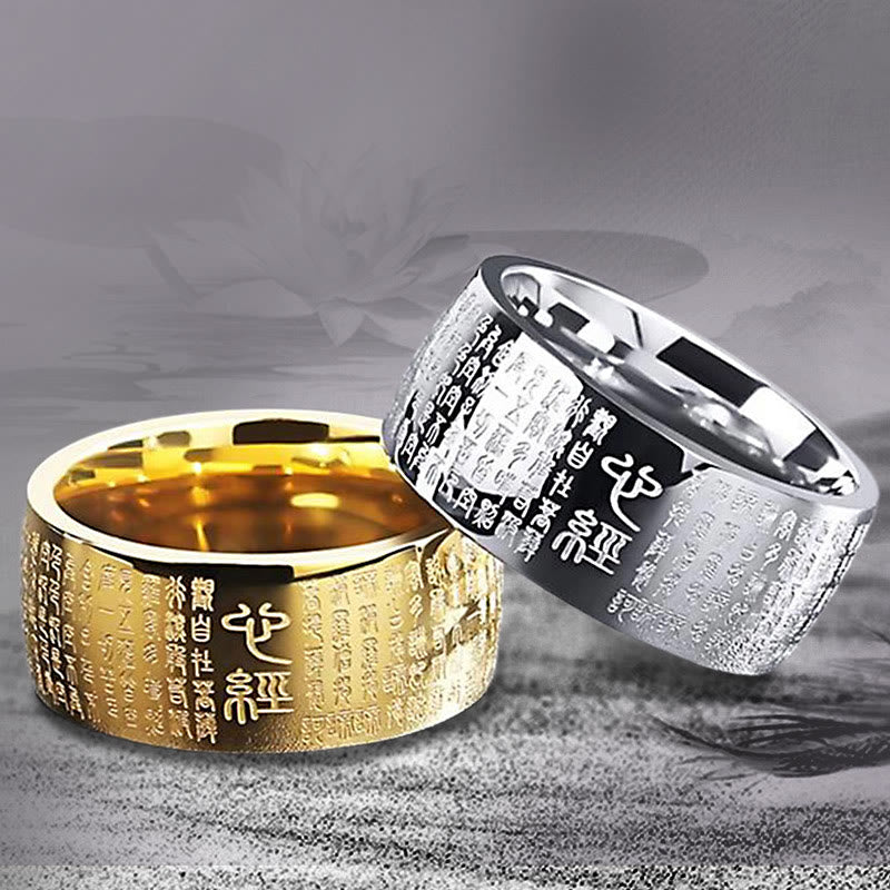 Nimara Ritual FengShui Buddhism Ancient Heart Sutra Lucky Ring