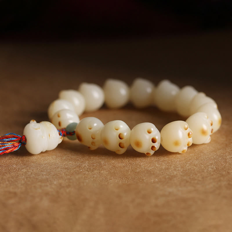 Nimara Ritual Cute Lucky Cat Bodhi Seed Cat Paw Harmony Bracelet