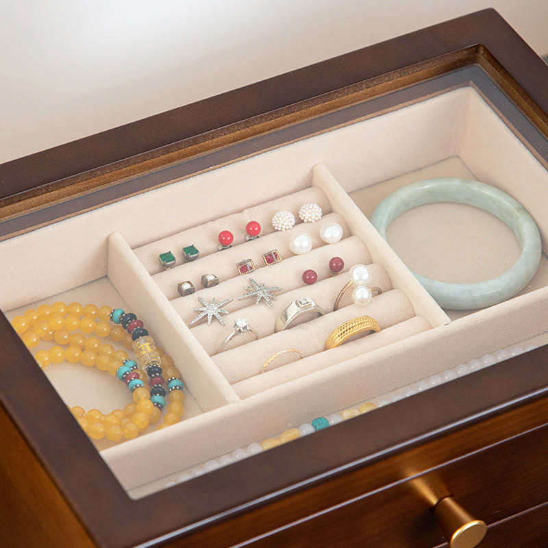 Nimara Ritual Retro Solid Wood Jewelry Box Jewelry Storage Box With Drawer