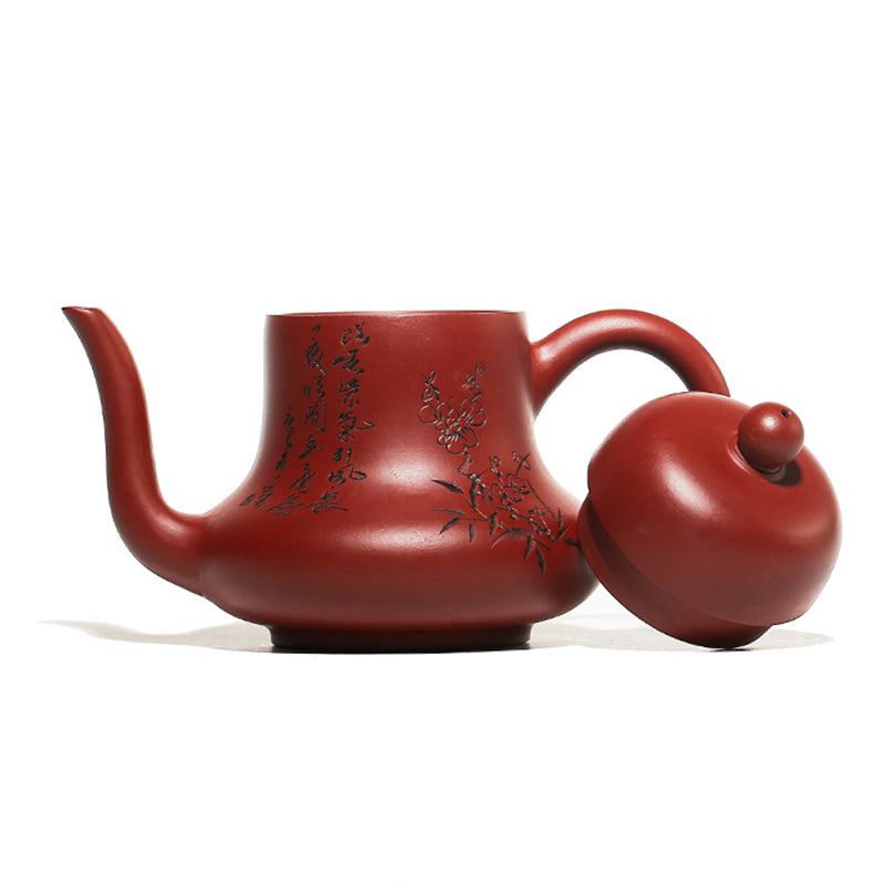 Nimara Ritual Vintage Bamboo Peach Blossom Purple Clay Kung Fu Teapot