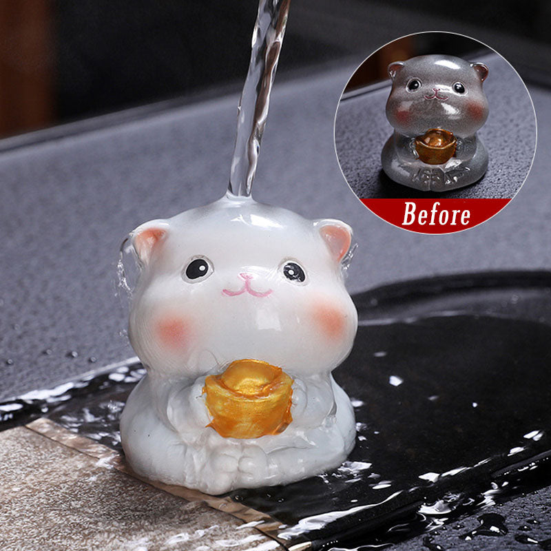 Nimara Ritual Color Changing Cute Mini Cat Resin Tea Pet Wealth Home Figurine Decoration
