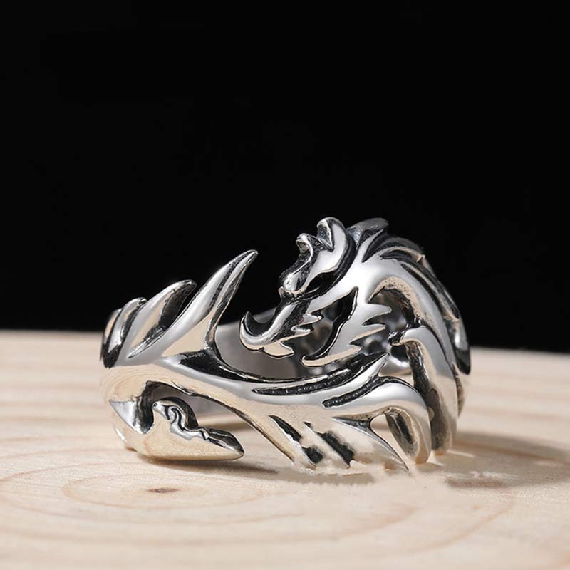 Nimara Ritual Dragon Pattern Protection Strength Adjustable Ring