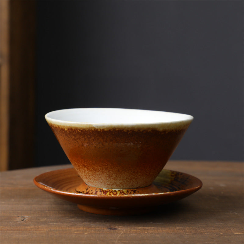 Nimara Ritual Planet Design Ceramic Coffee Mug Rough Pottery Tea Coffee Cup With Saucer