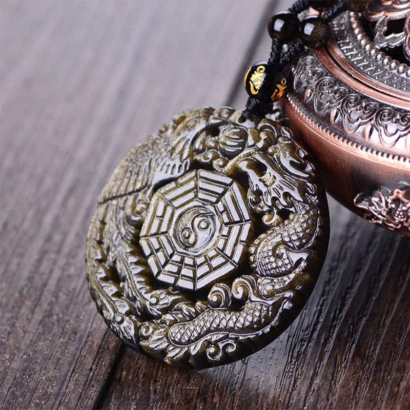 Nimara Ritual Golden Obsidian Healing Energy Necklace Pendant
