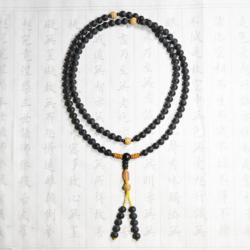 Nimara Ritual Tibetan Mala Cypress Bodhi Seed Red Agate Healing Bracelet