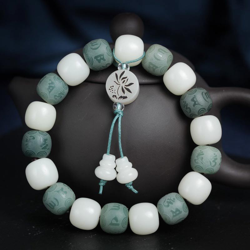 Nimara Ritual White Bodhi Six True Words Protection Bracelet