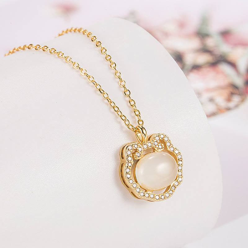 Nimara Ritual Chalcedony Lock of Good Wishes Positive Necklace Pendant