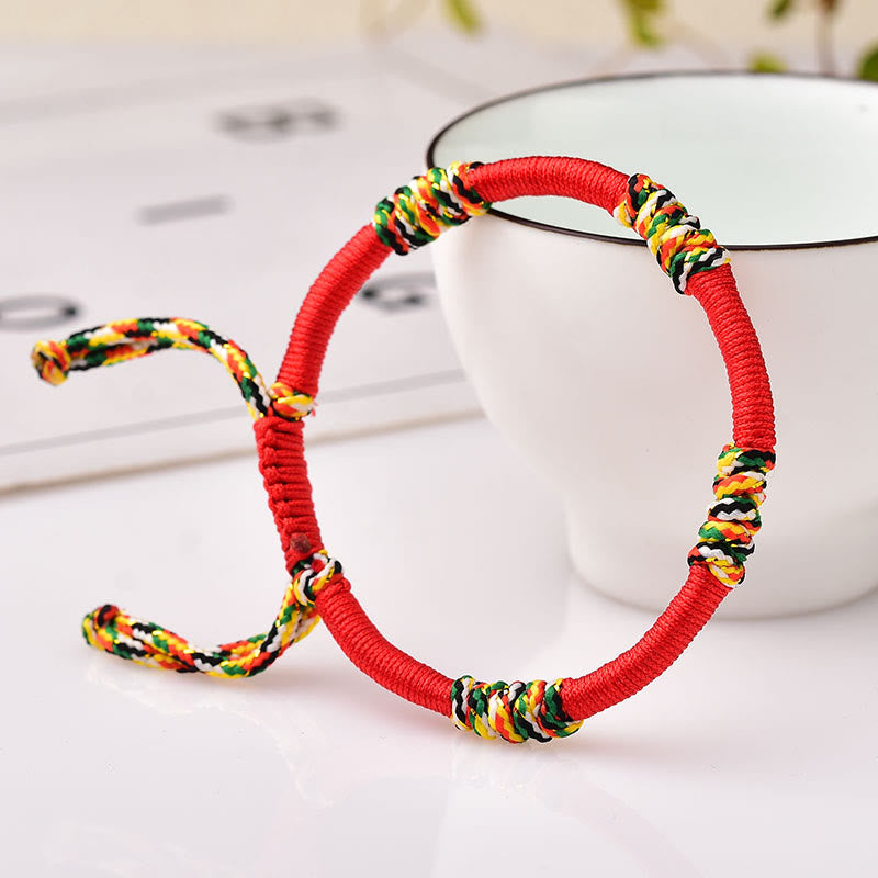 Nimara Ritual Tibetan Handmade Colorful King Kong Knot Lucky Protection Braid String Bracelet