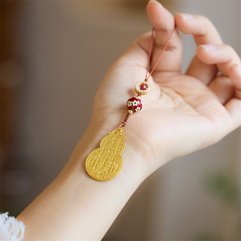 Nimara Ritual Wu Lou Gourd Fu Character Tai Sui Amulet Fortune Phone Hanging Decoration Key Chain