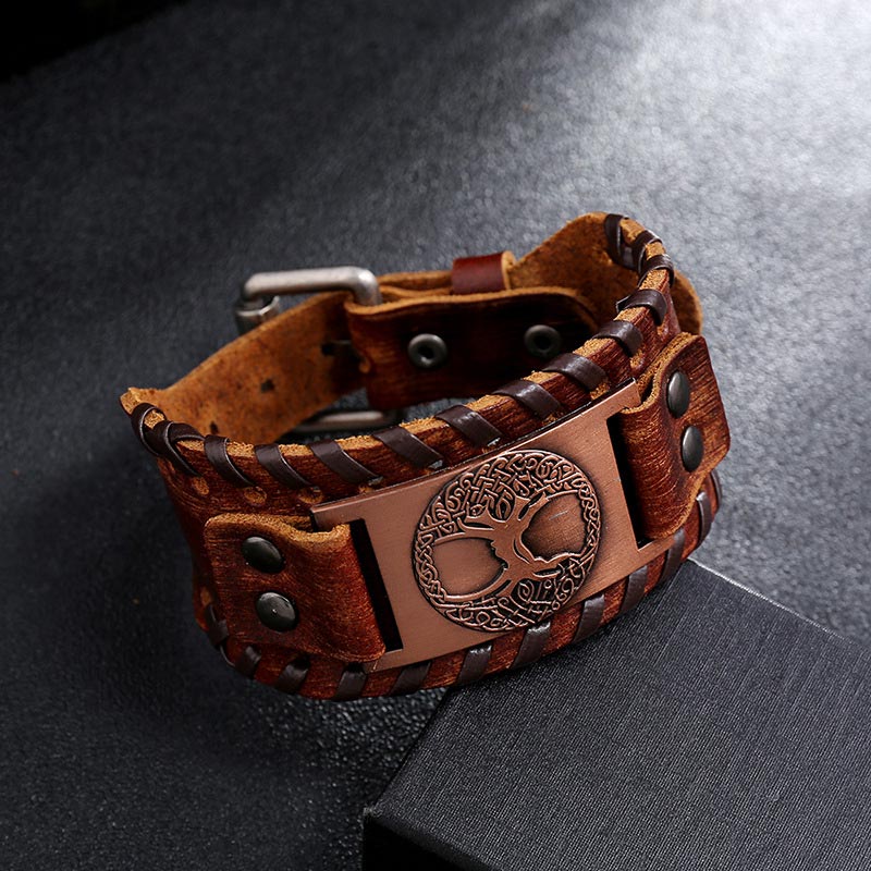 Nimara Ritual Lucky Tree Of Life Balance Leather Bracelet