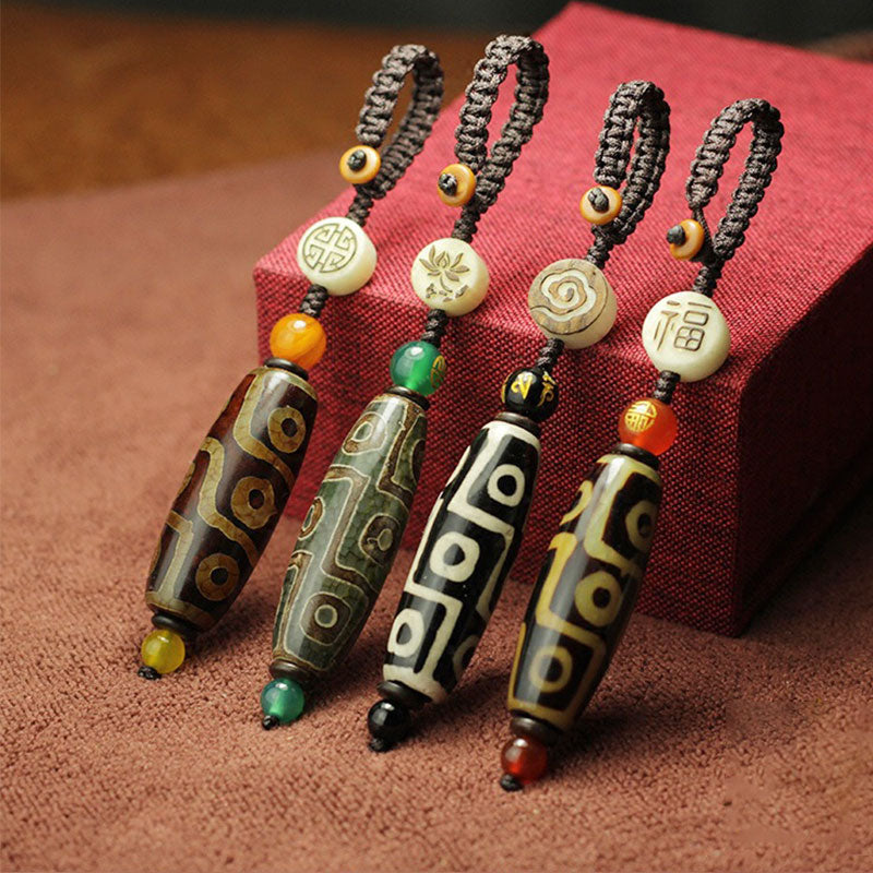 Nimara Ritual Tibetan Nine-Eye Dzi Bead Wealth Decoration