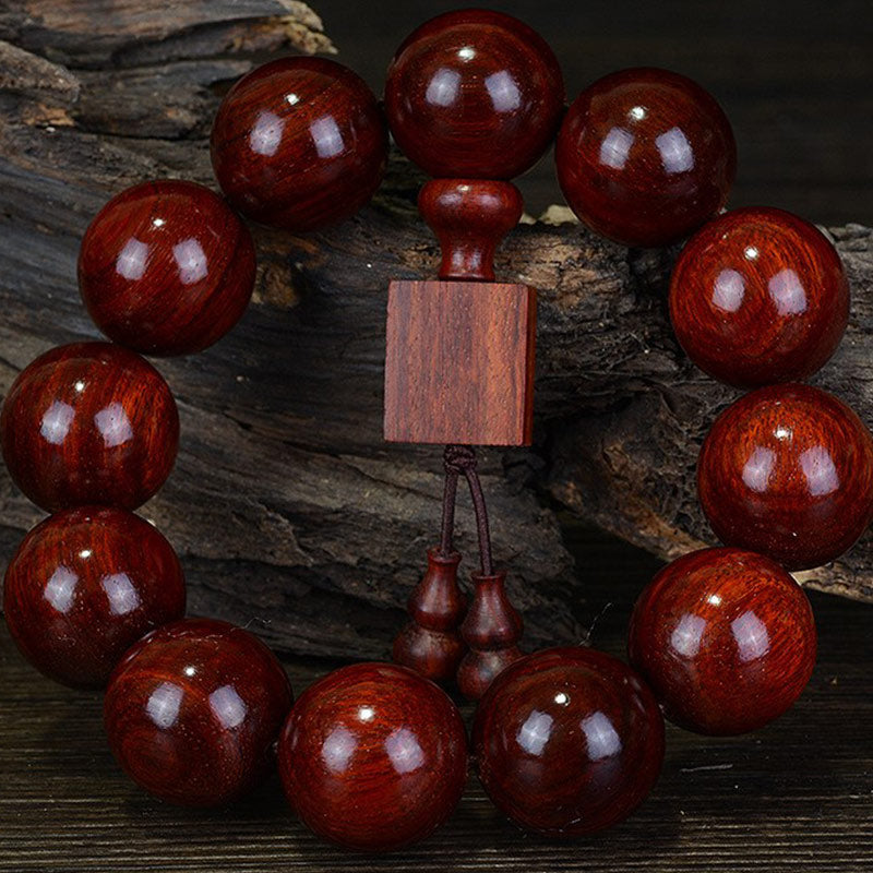Nimara Ritual Tibetan Small Leaf Red Sandalwood Relaxation Bracelet