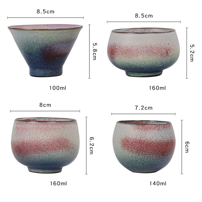 Nimara Ritual Retro Red Gradient Kiln Change Ceramic Teacup Kung Fu Tea Cup