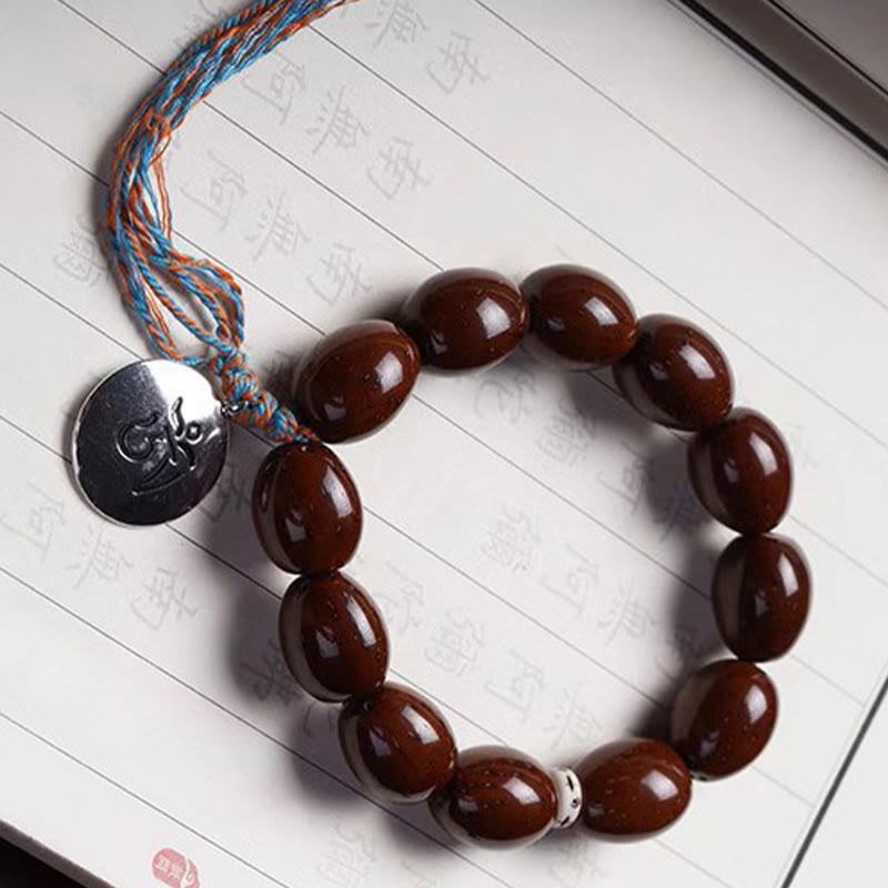 Nimara Ritual Tibetan Natural Purple Gold Rat OM Chinese Zodiac Nine Palaces Eight Diagrams Charm Wealth Bracelet