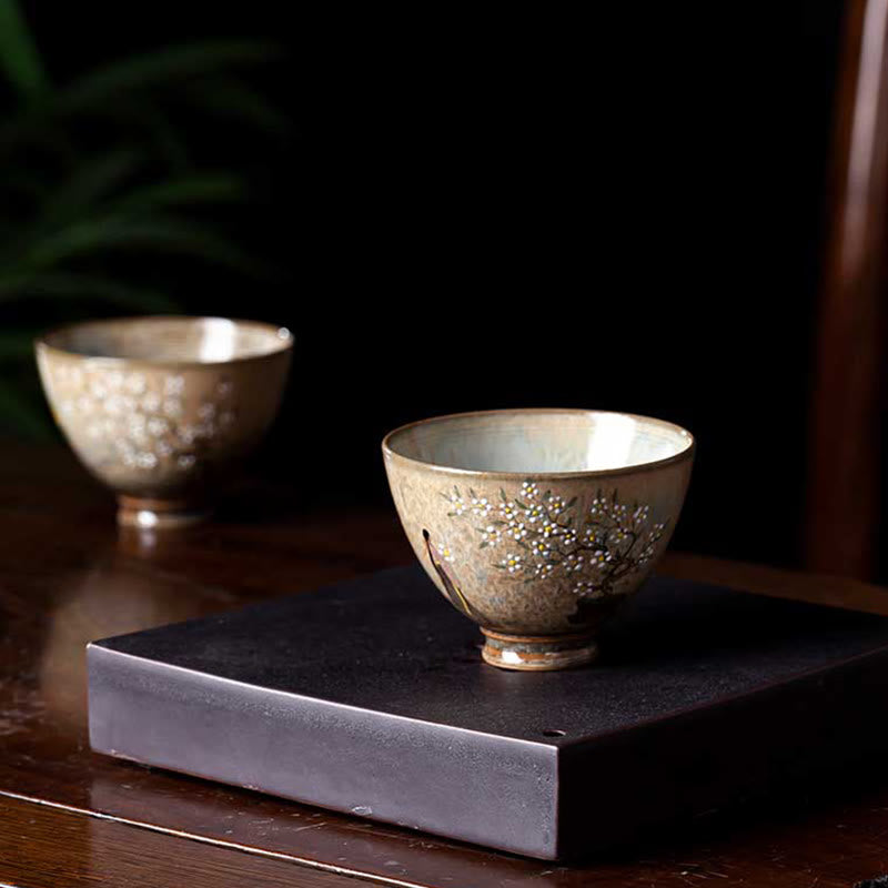 Nimara Ritual Jingdezhen Hand Painted Ru Kiln Porcelain Hanfu Girl Flower Ceramic Teacup Kung Fu Tea Cups
