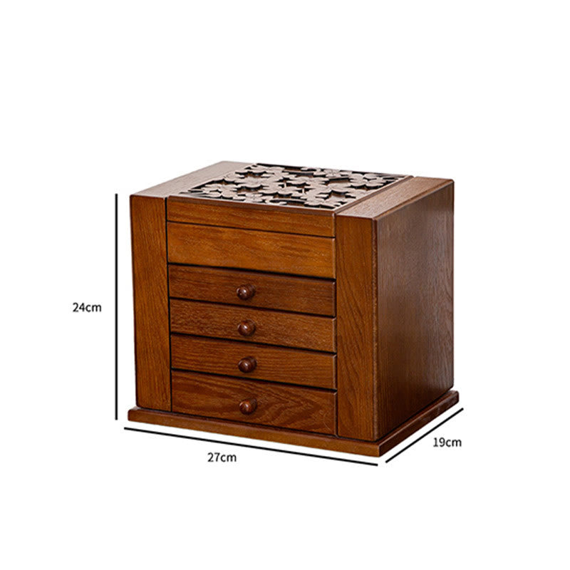 Nimara Ritual Vintage Large Capacity Wooden Jewelry Box Jewelry Storage Box With Mirror