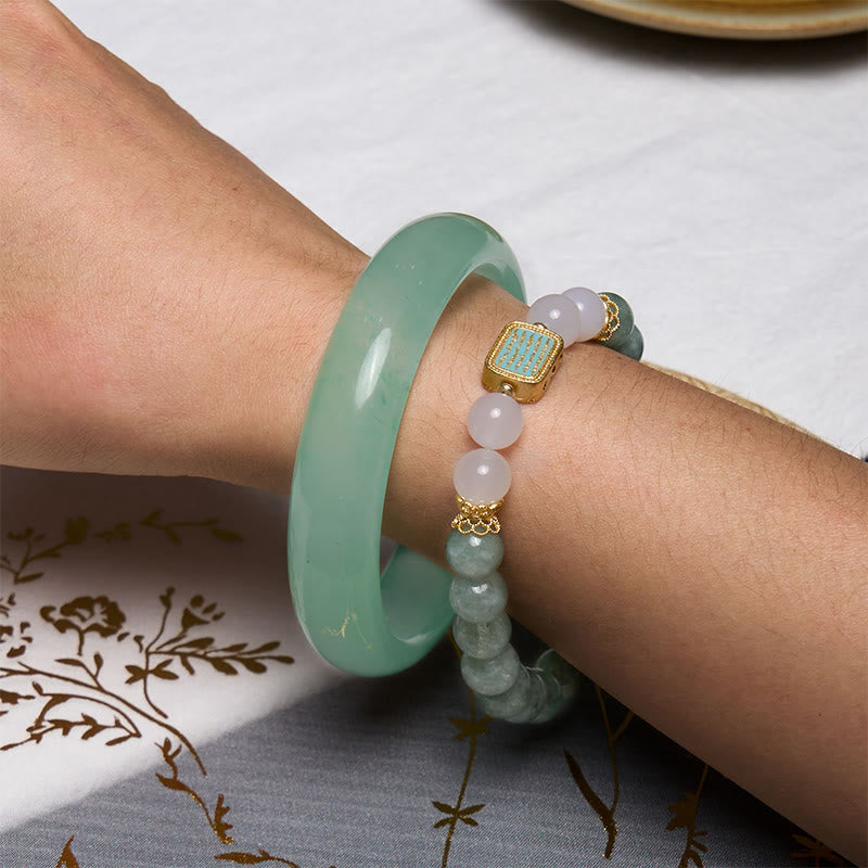 Nimara Ritual Promote New Beginnings Mint Green Jade Bracelet Bangle Bundle
