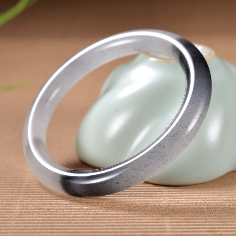 Nimara Ritual Natural Ink Color Golden Silk Jade Wealth Bracelet Bangle