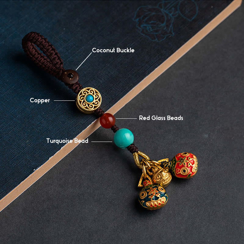 Nimara Ritual Gold Swallowing Beast Family Luck Car Key Chain Phone Hanging Decoration