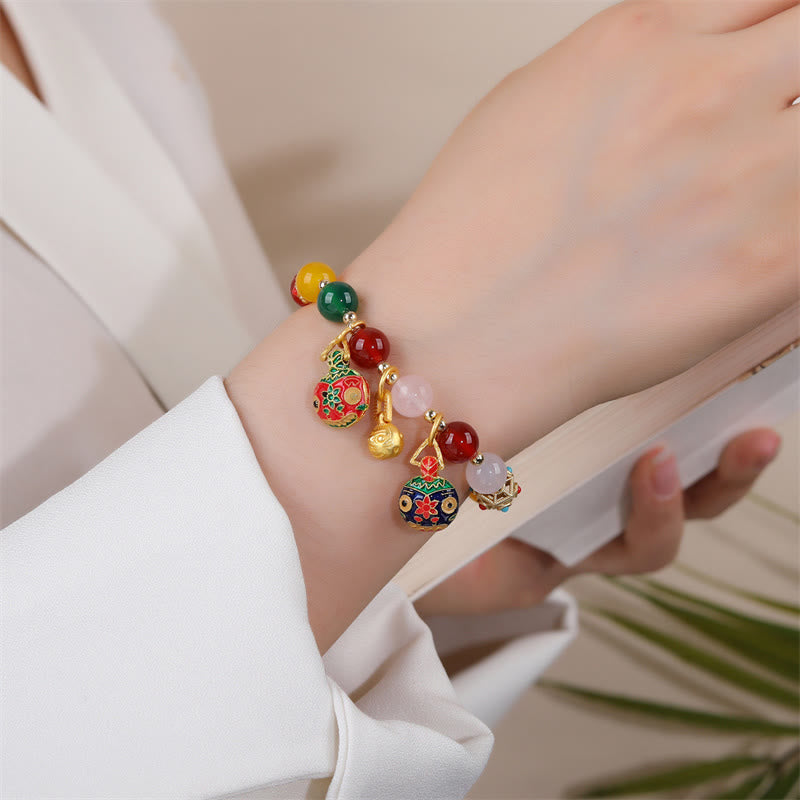 Nimara Ritual Gold Swallowing Beast Family Various Agate Crystal Success Bracelet