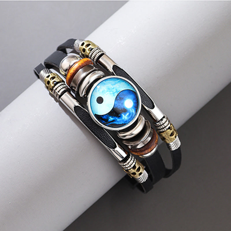 Nimara Ritual Yin Yang Leather Balance Bracelet