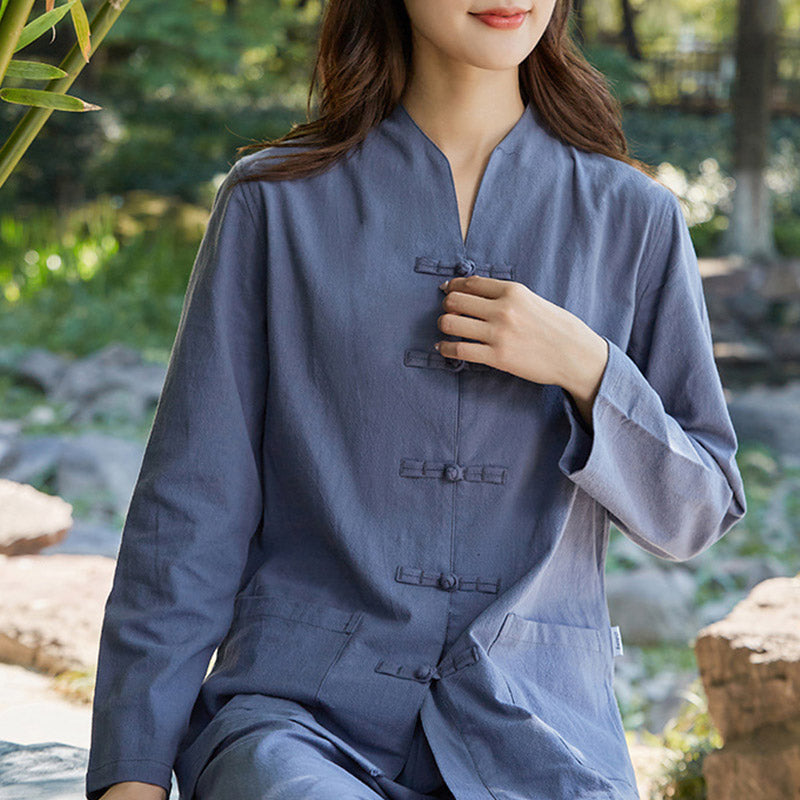 Nimara Ritual Spiritual Zen Practice Yoga Meditation Prayer Uniform Cotton Linen Clothing Women's Set
