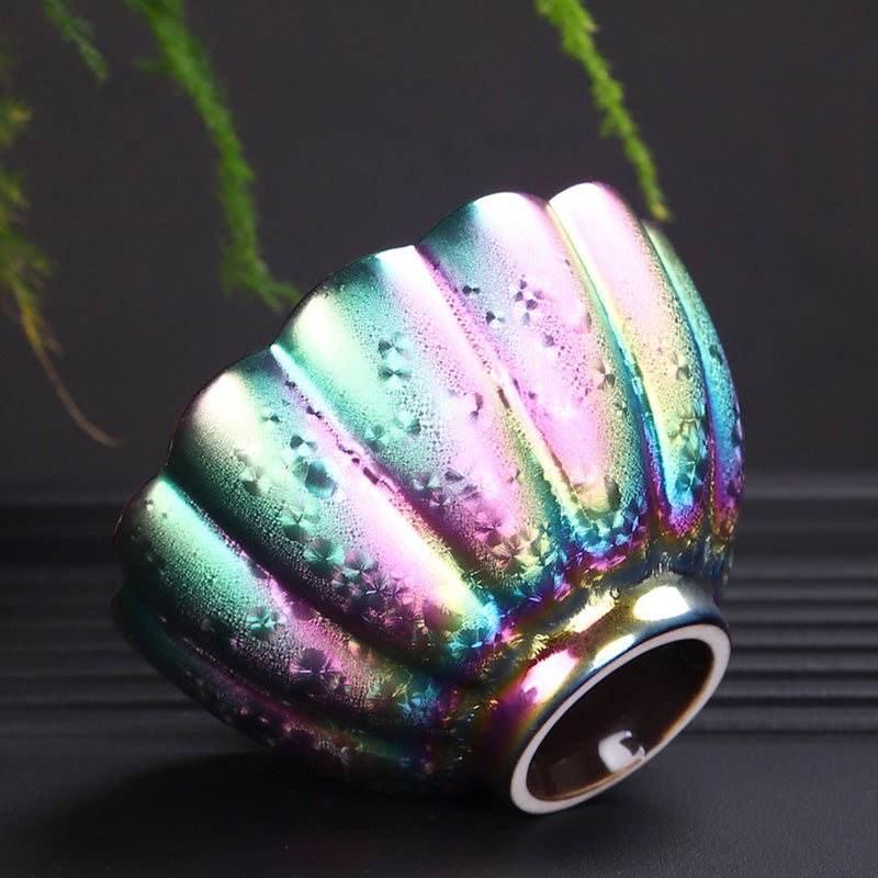 Nimara Ritual Rainbow Color Jianzhan Ceramic Teacup Kung Fu Tea Cup Bowl