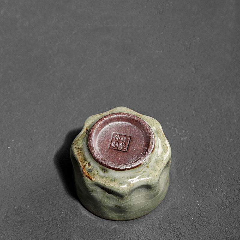 Nimara Ritual Handcrafted Simple Cracked Ice Texture Chinese Jianzhan Ceramic Teacup Kung Fu Tea Cup