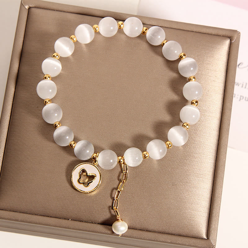Nimara Ritual Cat's Eye Butterfly Charm Love Bracelet