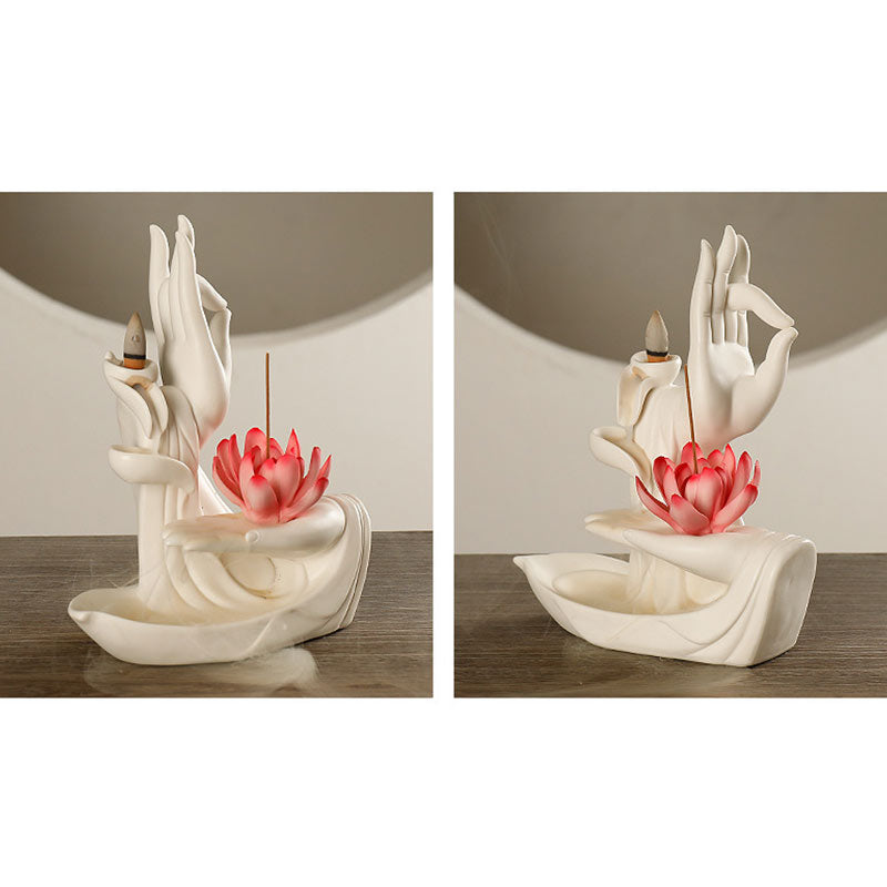 Nimara RitualTibetan Lotus Blessing Incense Burner Decoration