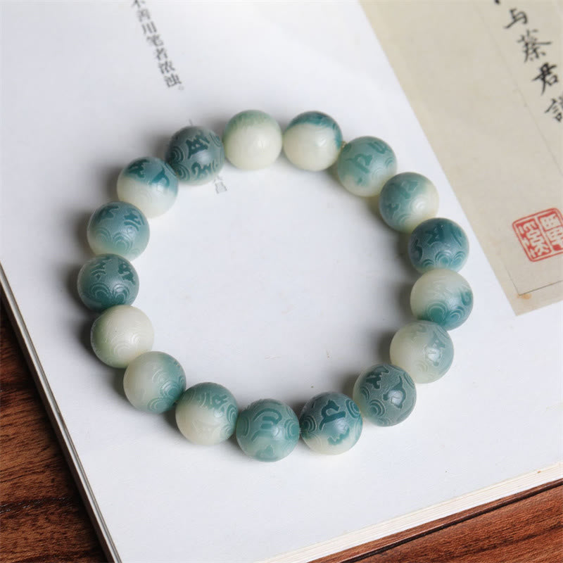 Nimara Ritual Bodhi Seed Om Mani Padme Hum Engraved Keep Away Evil Spirits Bracelet