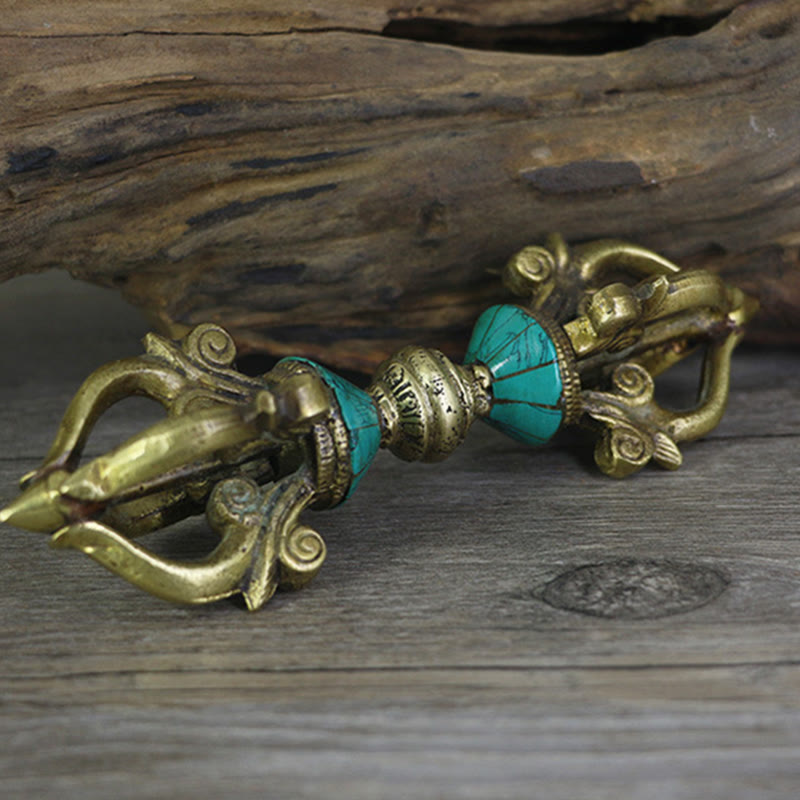 Nimara Ritual Tibetan Five Prong Vajra Dorje Handcrafted Nepal Spiritual Power Copper Decoration