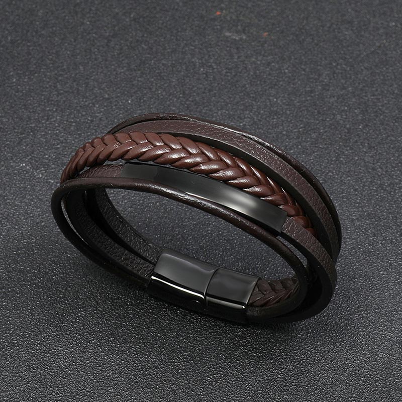 Nimara Ritual Simple Design Titanium Steel Leather Luck Bracelet
