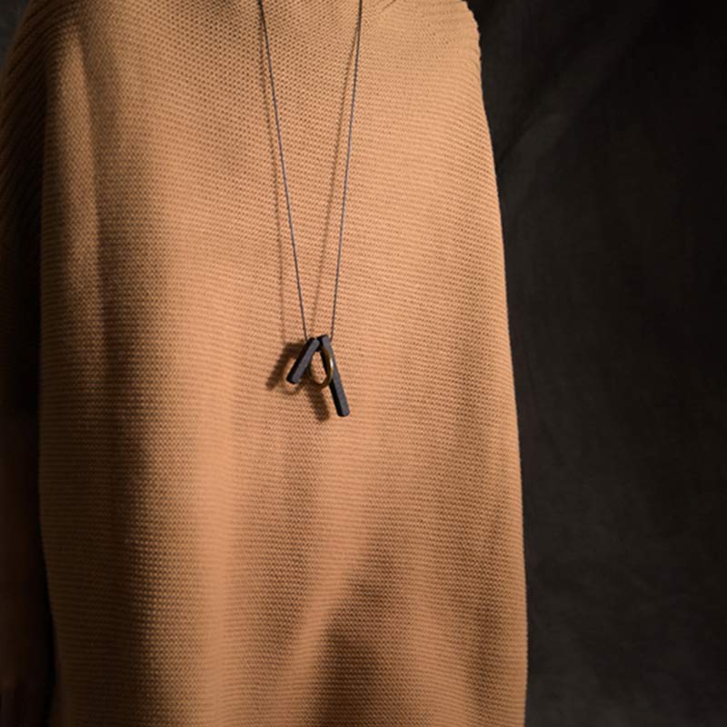 Nimara Ritual Zen Circle Ebony Wood Enlightenment Necklace Pendant