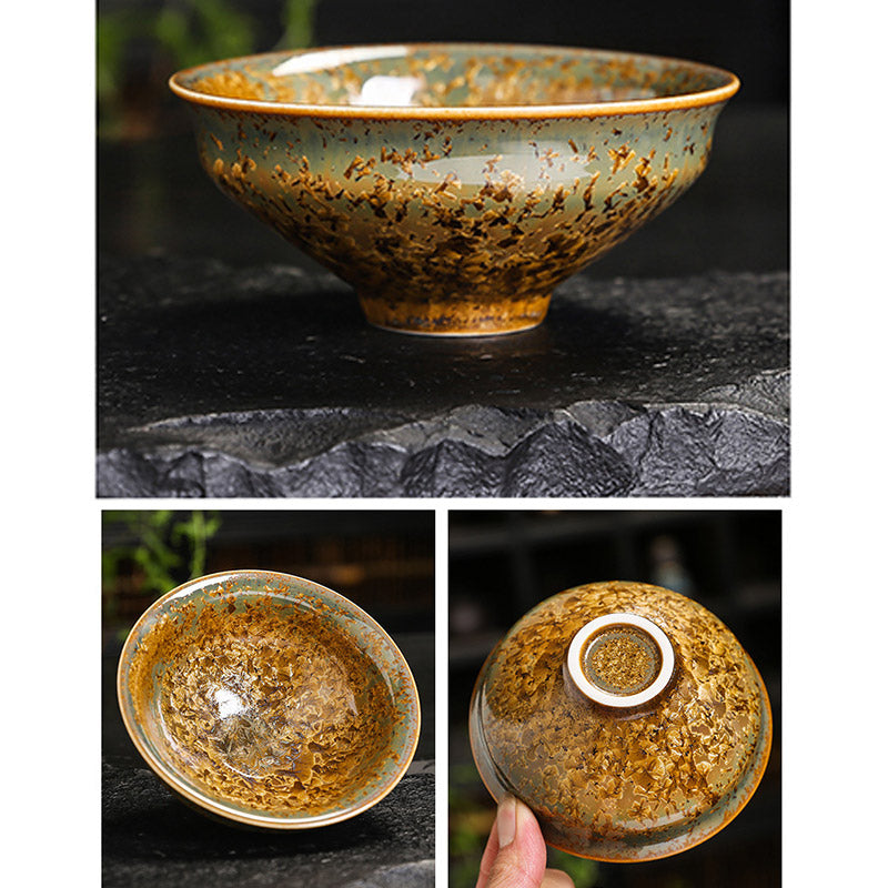 Nimara Ritual Colorful Brown Ceramic Teacup Kung Fu Tea Cup Bowl