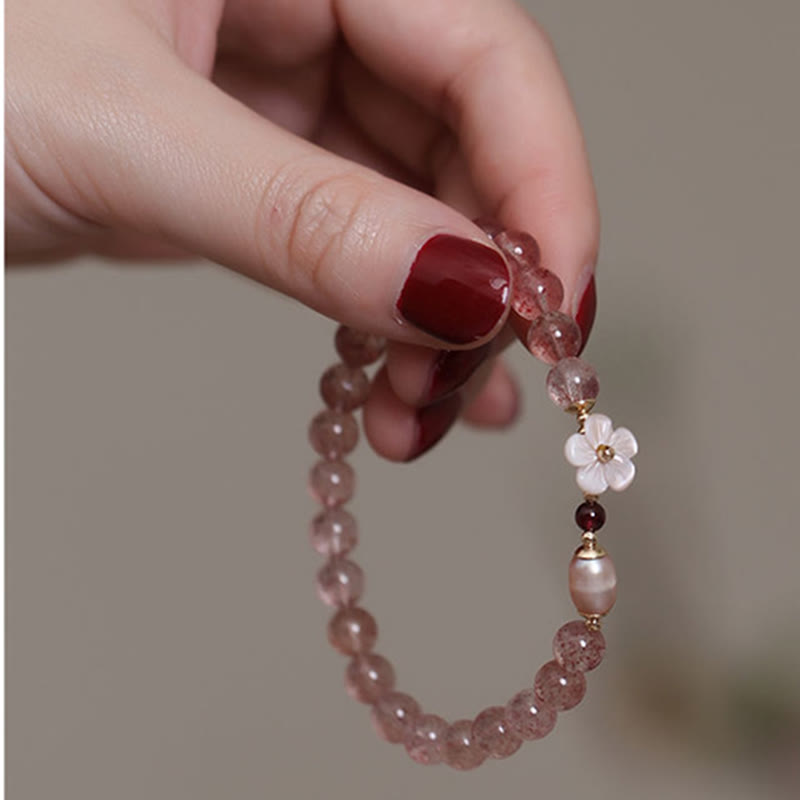 Nimara Ritual Strawberry Quartz Peach Blossom Love Bracelet
