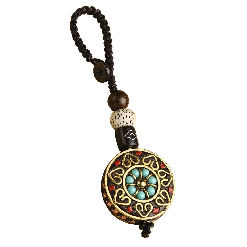 Nimara Ritual Tibetan Om Mani Padme Hum Bodhi Seed Peace Key Chain