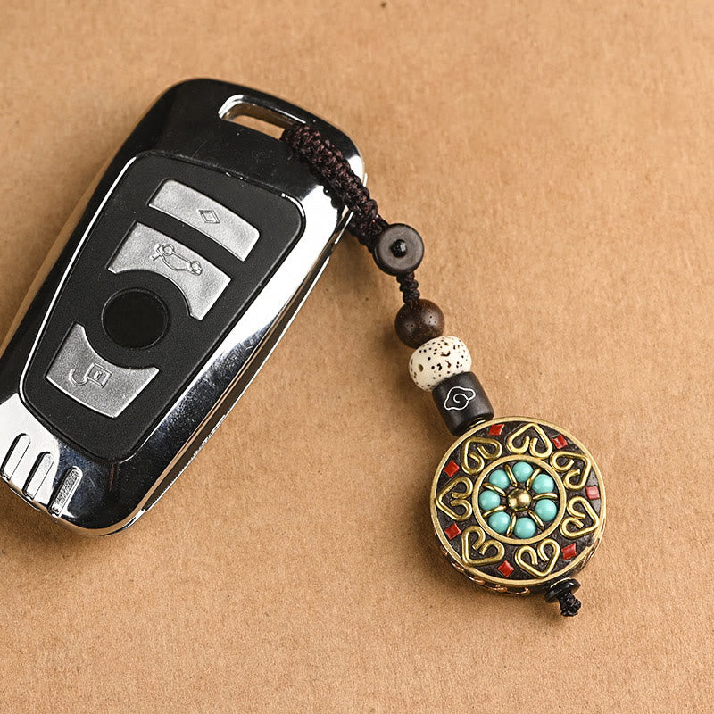 Nimara Ritual Tibetan Om Mani Padme Hum Bodhi Seed Peace Key Chain