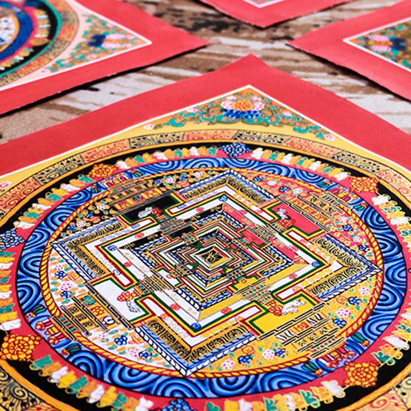 Nimara Ritual Tibetan Handmade Thangka Mandala Painting Blind Box Random Color Pattern