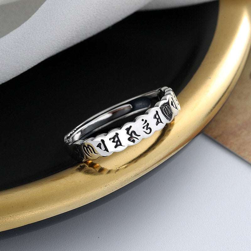 Nimara Ritual 925 Sterling Silver Six True Words Calm Wisdom Ring