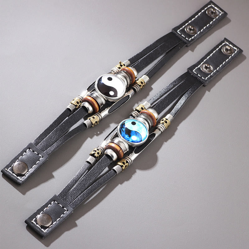 Nimara Ritual Yin Yang Leather Balance Bracelet