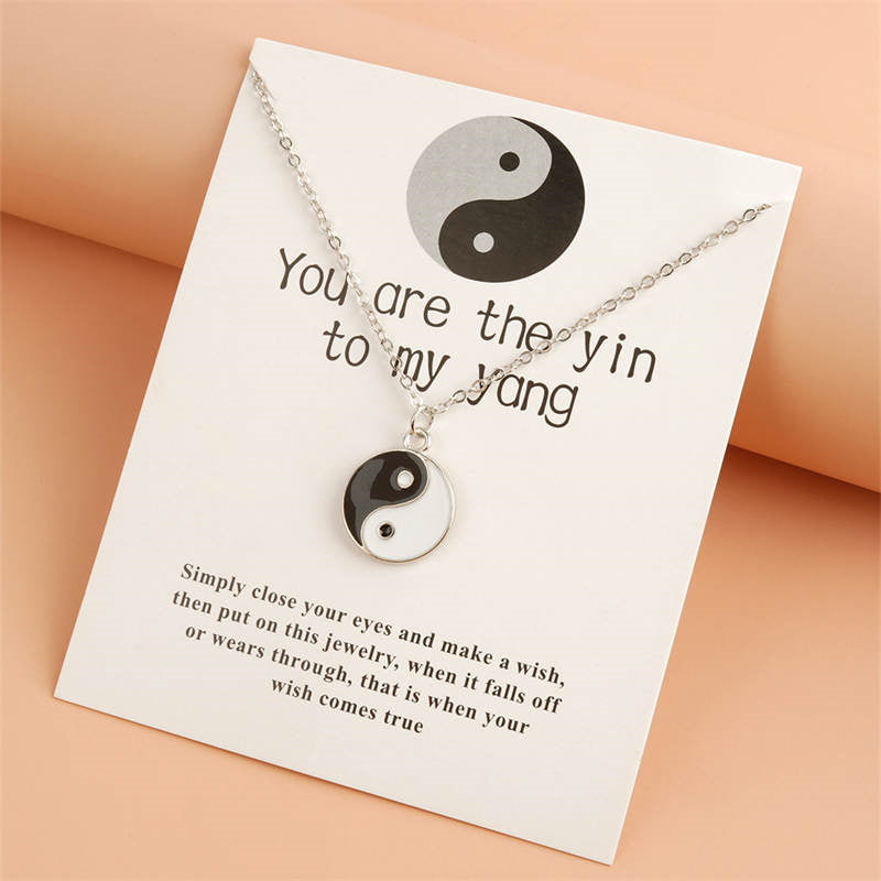 Nimara Ritual 2Pcs Yin Yang Harmony Balance Necklace Pendant