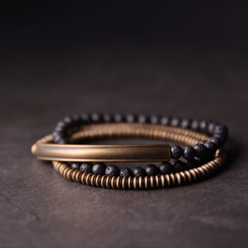 Nimara Ritual Vintage Lava Rock Copper Support Bracelet