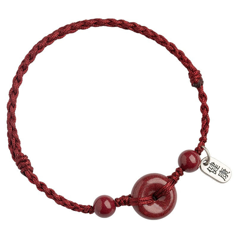 May You Be Healthy and Safe Cinnabar Bracelet Anklet