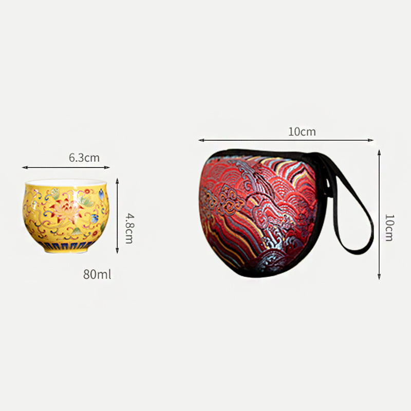 Nimara Ritual Lotus Flower Pod Pattern Ceramic Teacup Kung Fu Tea Cup 80ml