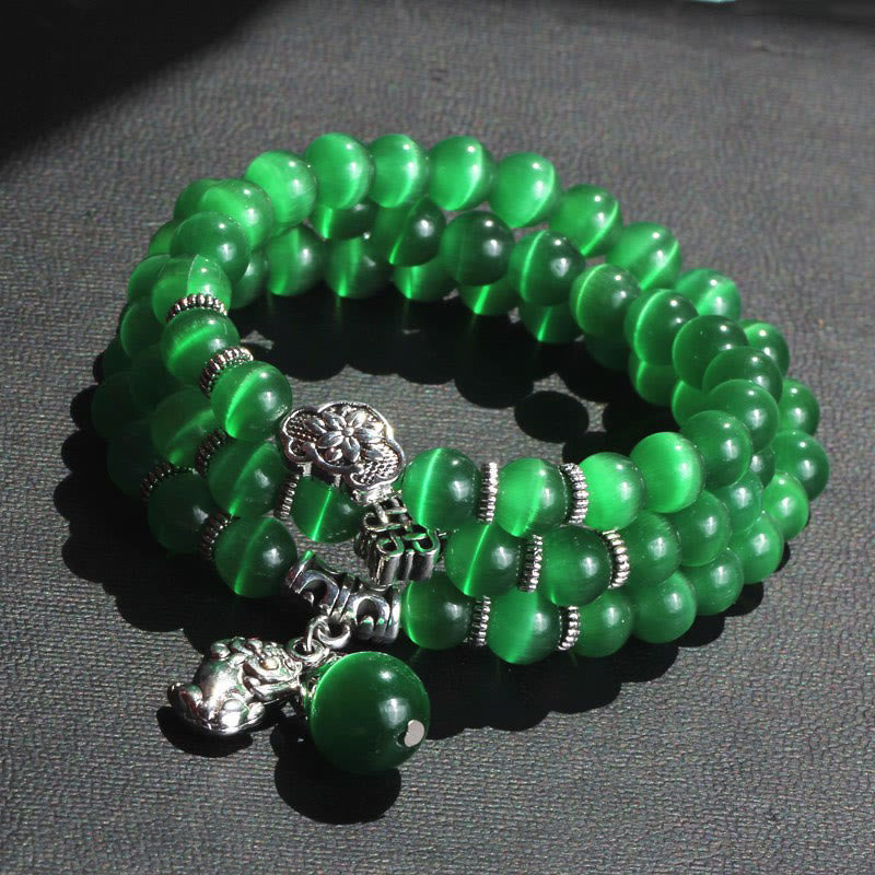 Nimara Ritual Cat Eye PiXiu Support Triple Wrap Bracelet